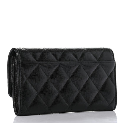 Chanel Caviar Quilted Pearl Coco Candy Wallet Black 3 of 9