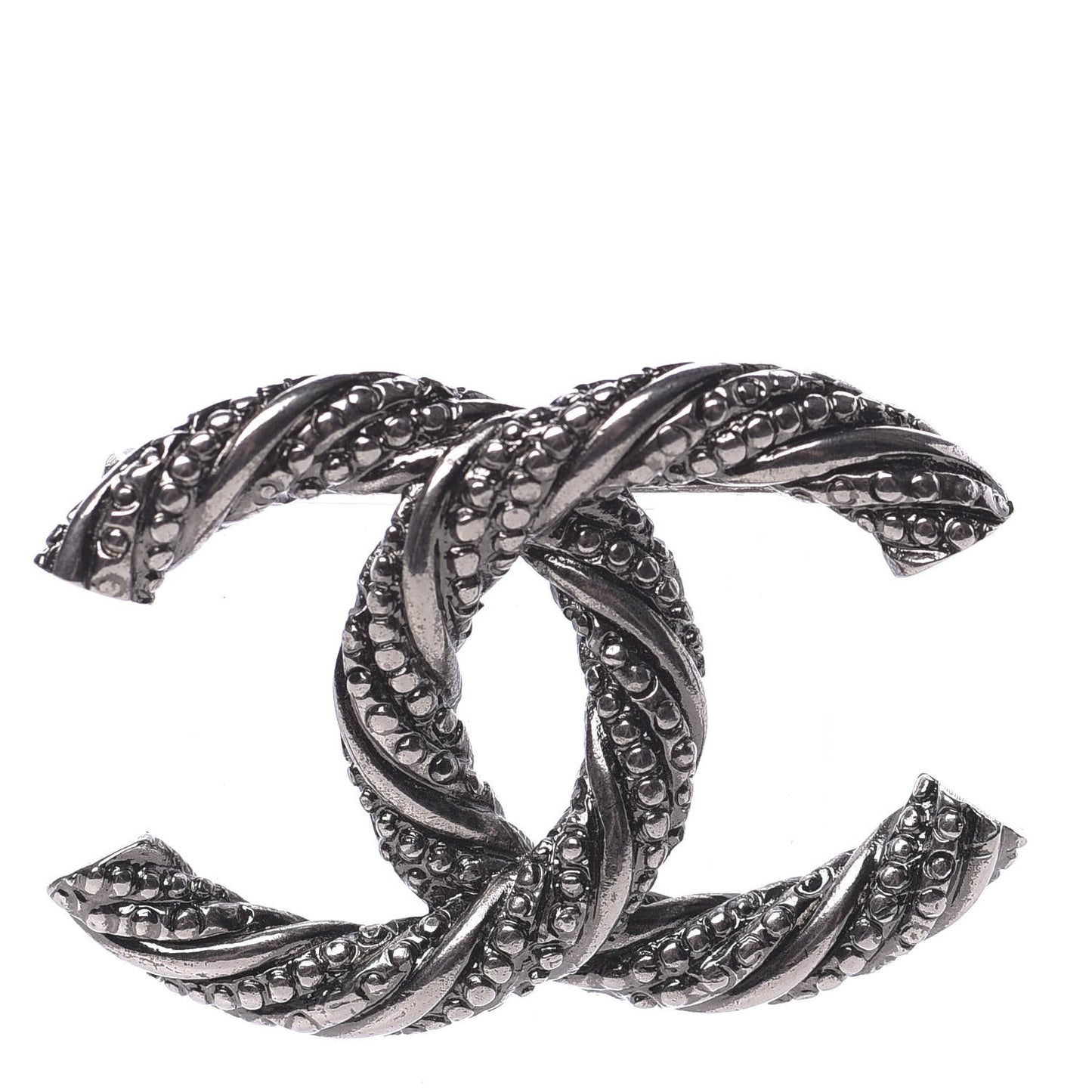 Ruthenium Twisted CC Brooch