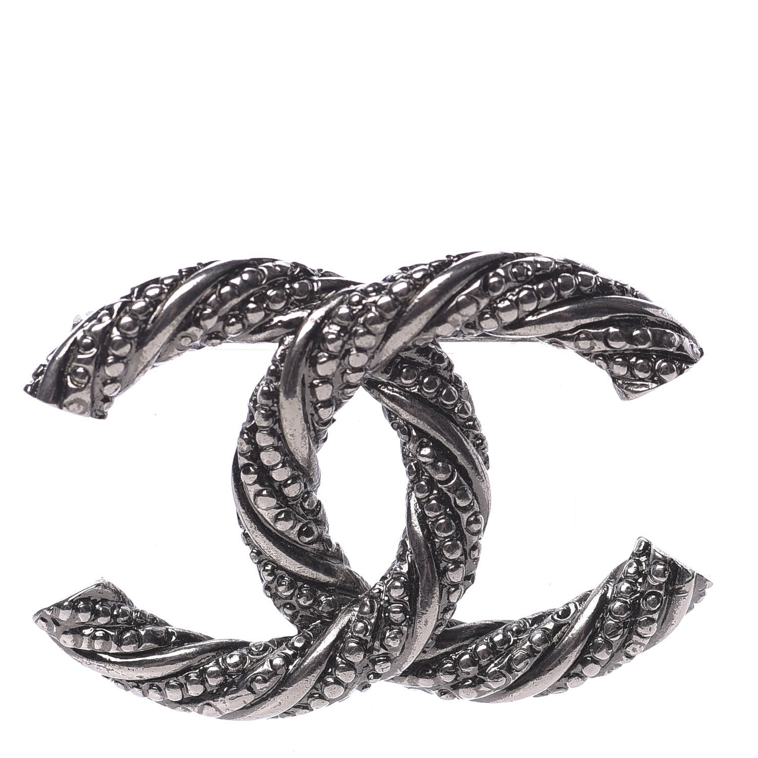 Chanel Ruthenium Twisted CC Brooch 1 of 4