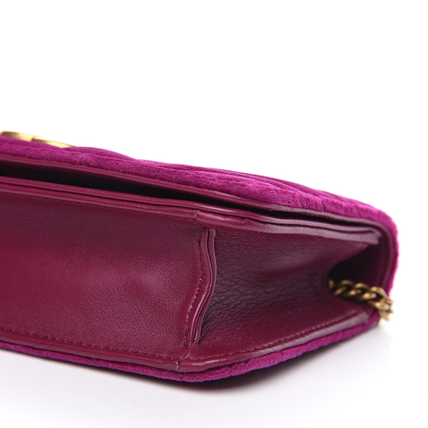 Velvet Matelasse GG Marmont Mini Bag Fuchsia Violet Cyclamen