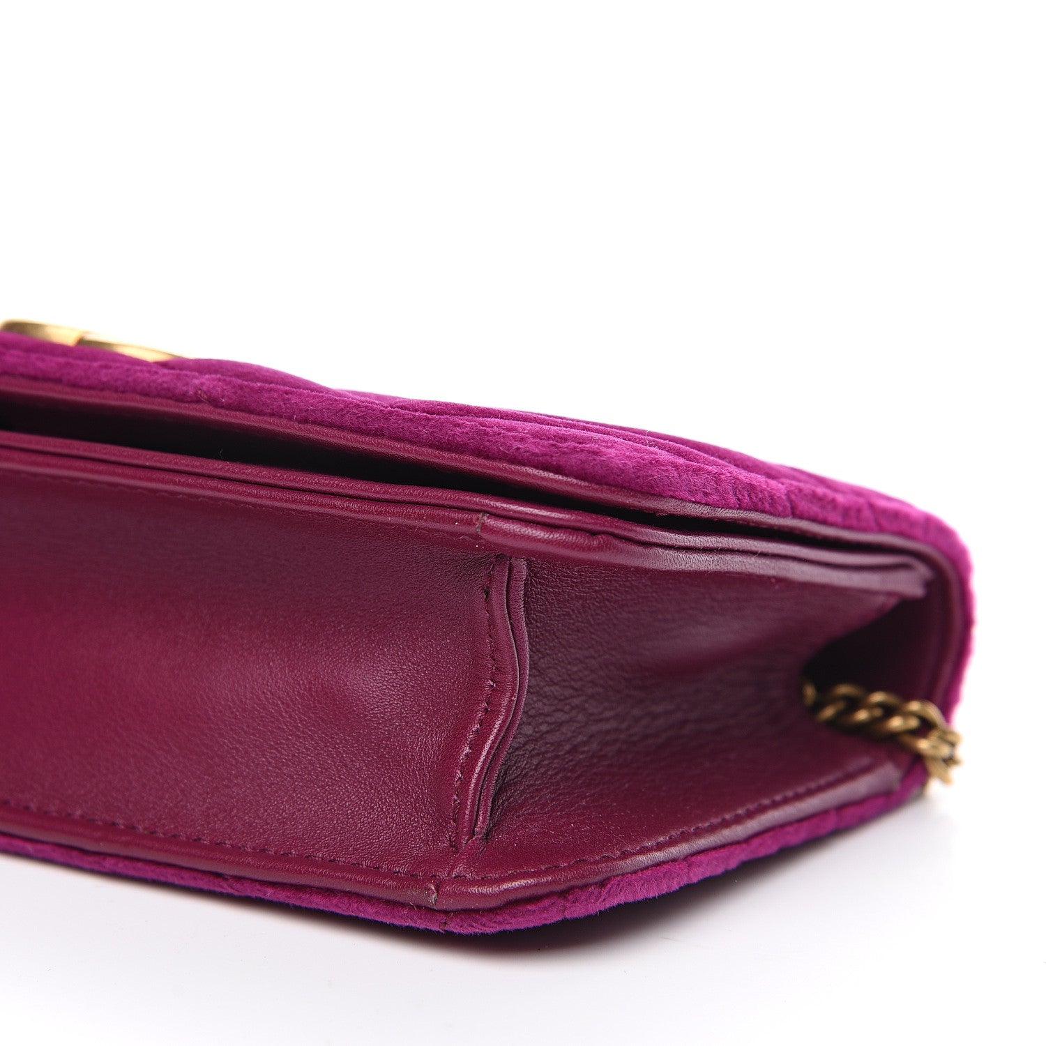 Gucci Velvet Matelasse GG Marmont Mini Bag Fuchsia Violet Cyclamen 8 of 9