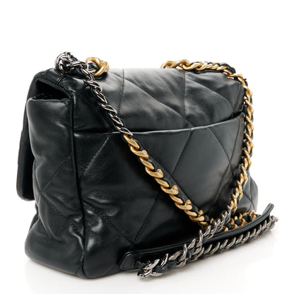 Chanel Goatskin Quilted Large Chanel 19 Flap Black 3 of 10