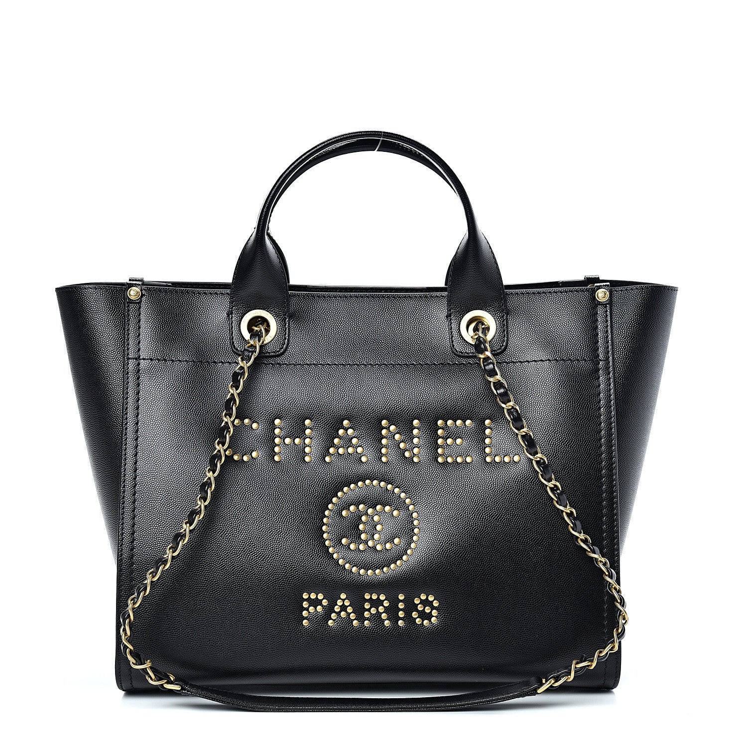 Chanel Caviar Small Studded Deauville Tote Black 1 of 10
