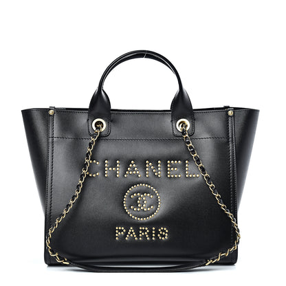 Chanel Caviar Small Studded Deauville Tote Black 1 of 10