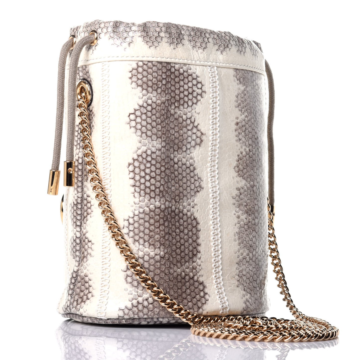 Snakeskin Mini Zumi Bucket Bag Grey