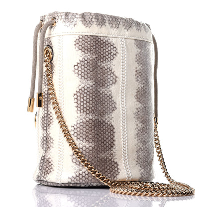 Gucci Snakeskin Mini Zumi Bucket Bag Grey 3 of 9