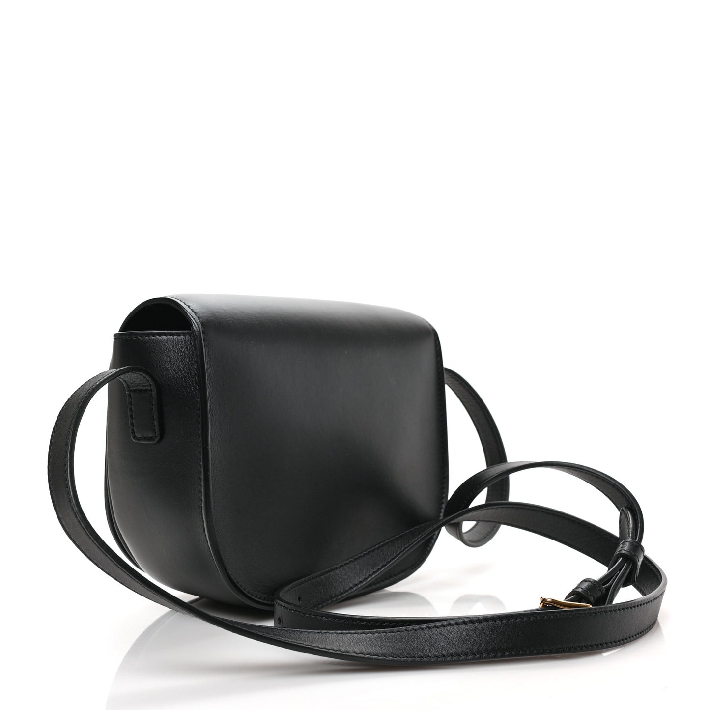 Smooth Calfskin Cuir Triomphe Folco Crossbody Bag Black