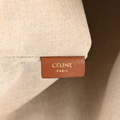 Celine Plein Soleil Textile Calfskin Striped Large Pouch Blue Tan 6 of 7
