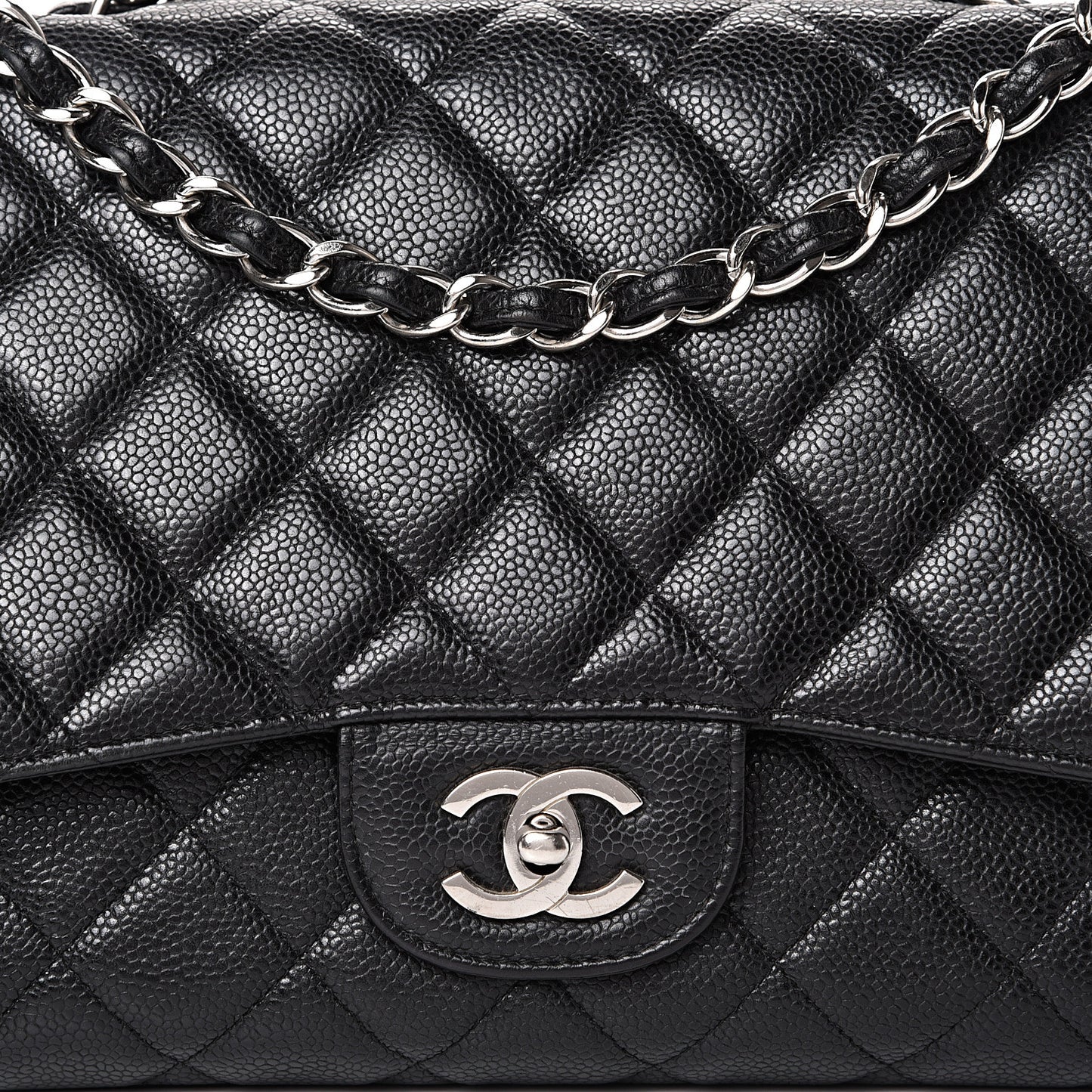 Caviar Quilted Jumbo Single Flap Black