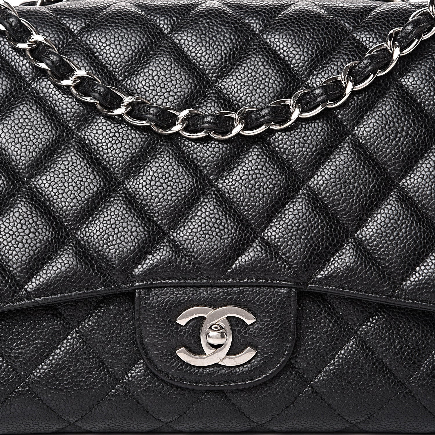 Chanel Caviar Quilted Jumbo Single Flap Black 7 of 21