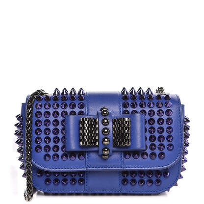 Christian Louboutin Calfskin Spiked Sweety Charity Crossbody Bag Periwinkle Blue 1 of 7