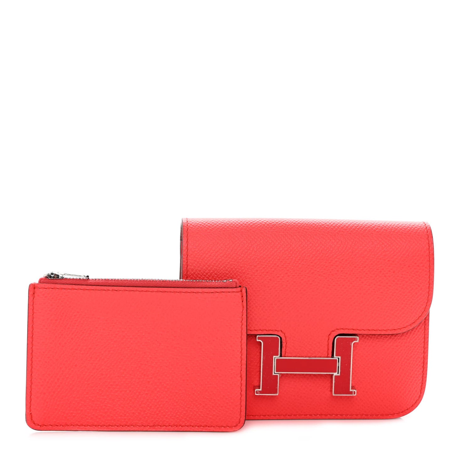 Epsom Enamel Constance Slim Wallet Rose Texas Rouge De Coeur