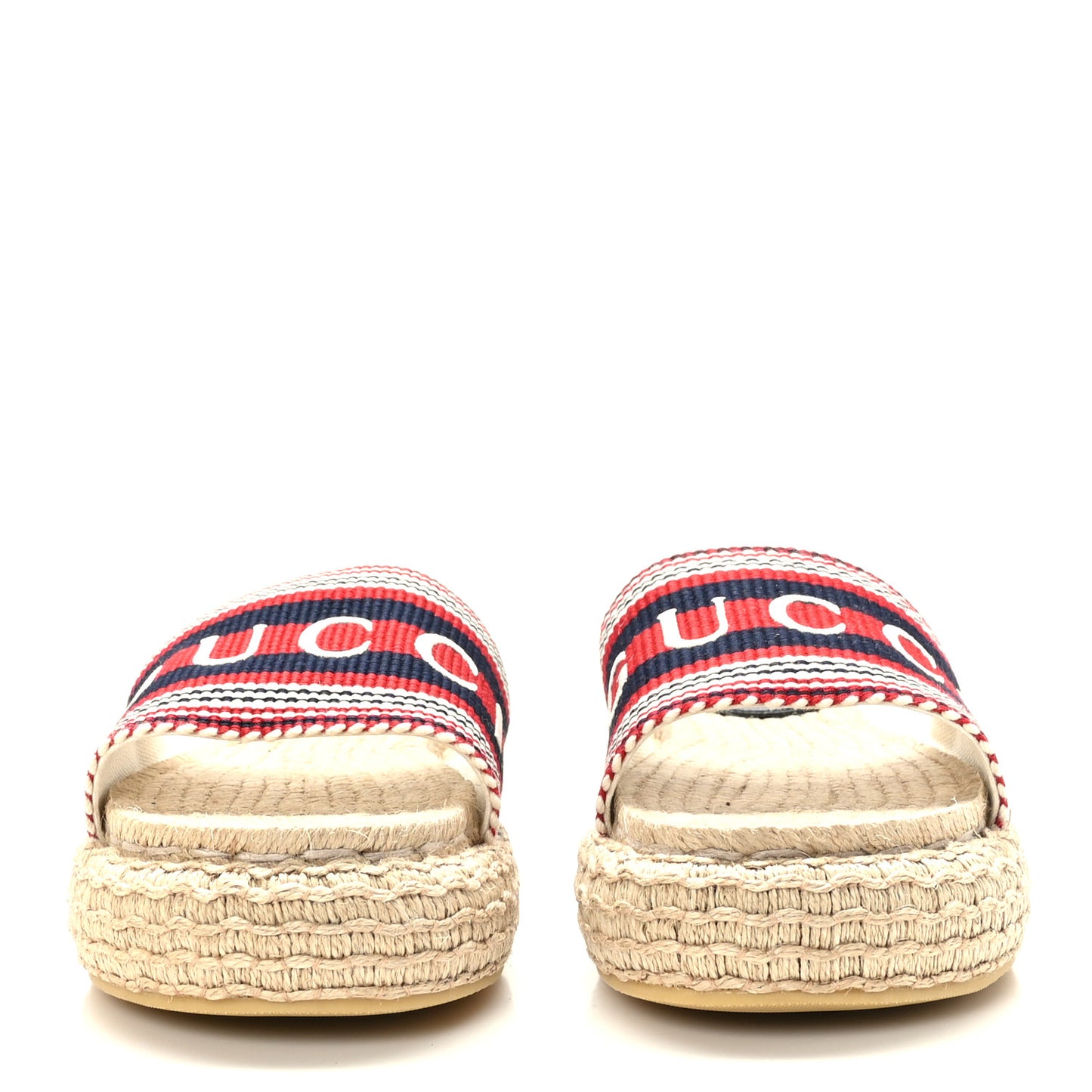 Canvas Stripe Sabela Espadrille Slide Sandals 38 Blue White