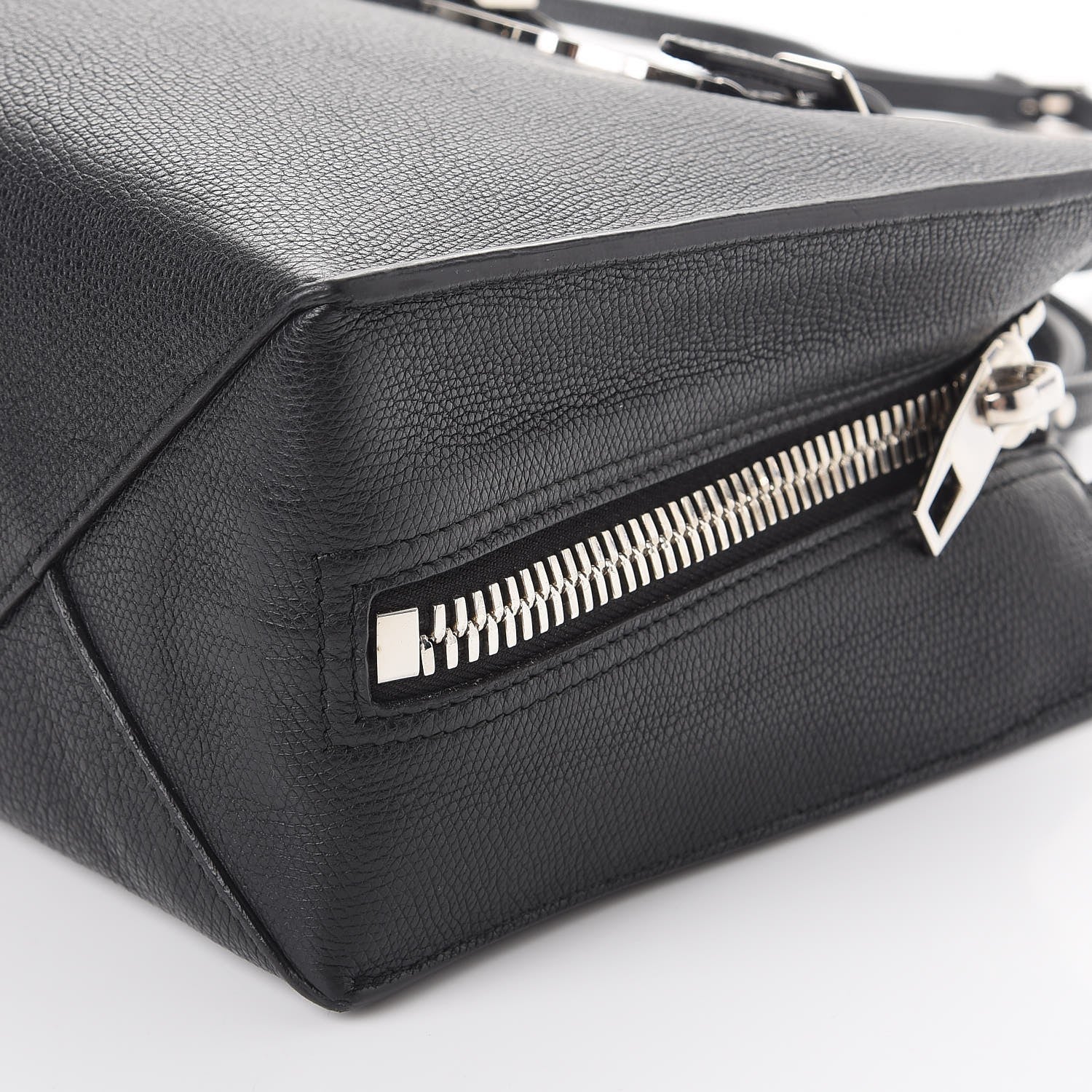 Balenciaga Grained Calfskin Plate Hardware Papier A6 Zip Around Tote Black 8 of 9