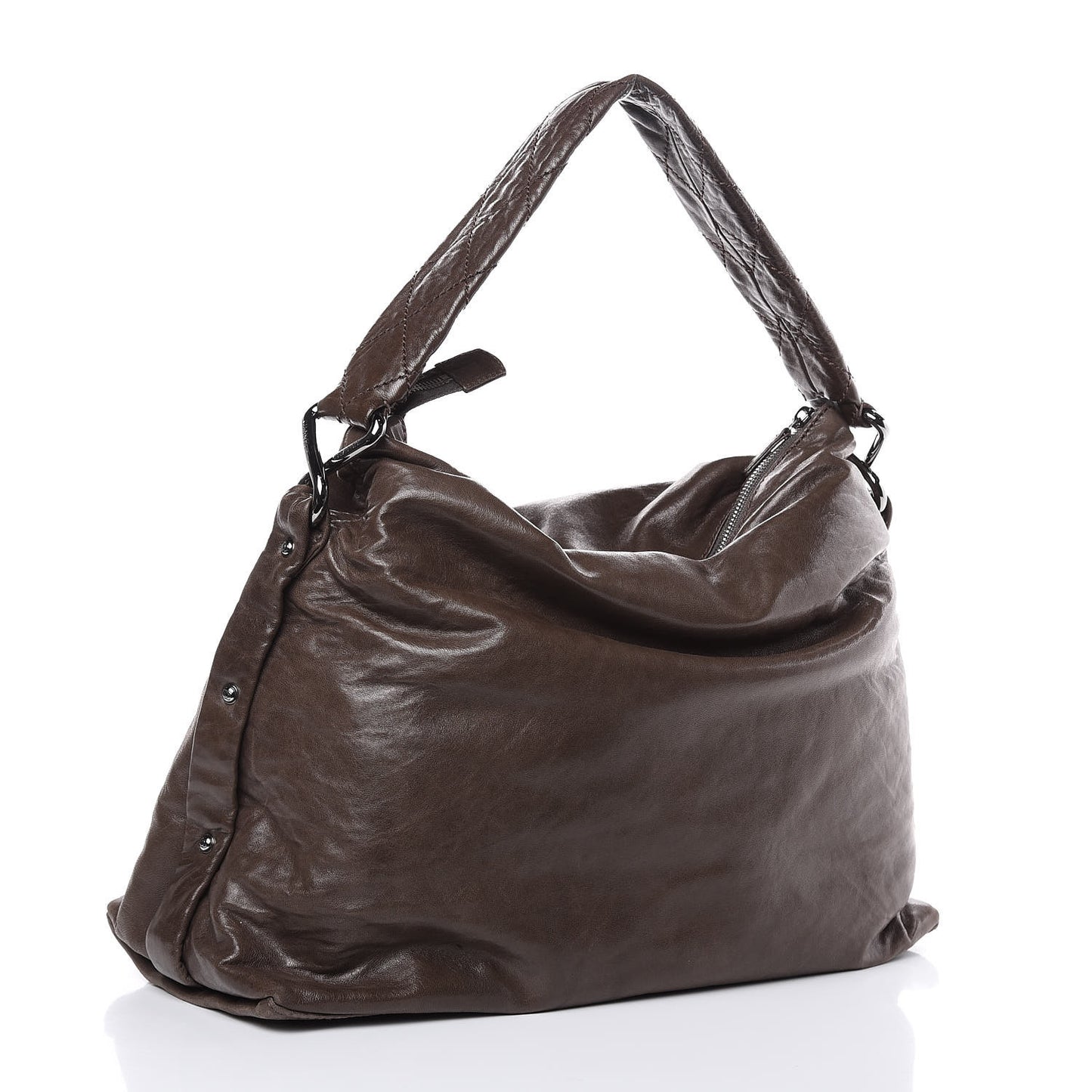 Lambskin Quilted 8 Knots Hobo Brown