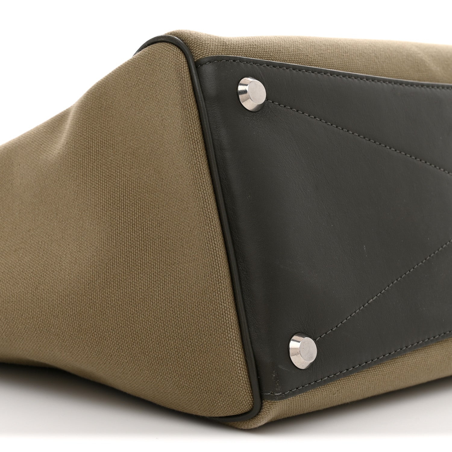 Balenciaga Canvas Smooth Calfskin Medium Bel Air Carry All Bag Khaki 8 of 11