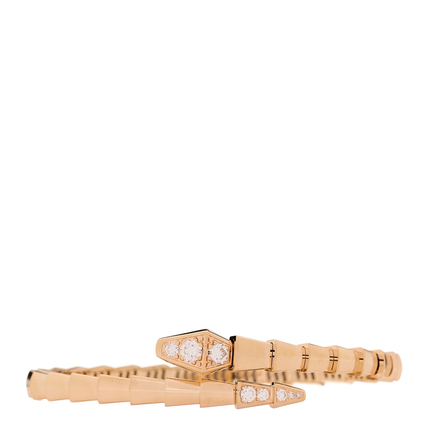 Bulgari 18K Rose Gold Diamond Serpenti Viper Bracelet S 1 of 5
