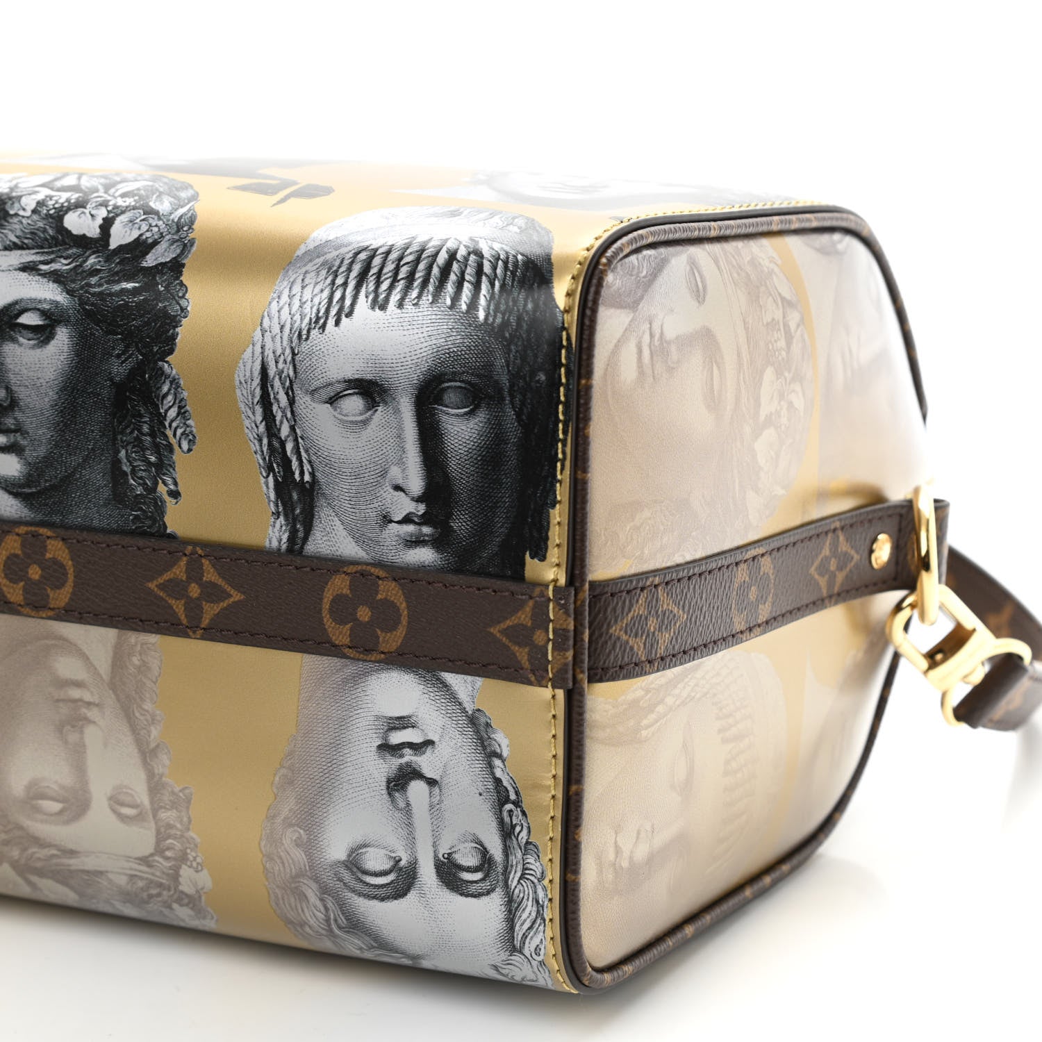 Louis Vuitton X FORNASETTI Calfskin Fornasetti Speedy Bandouliere 25 Gold 9 of 9