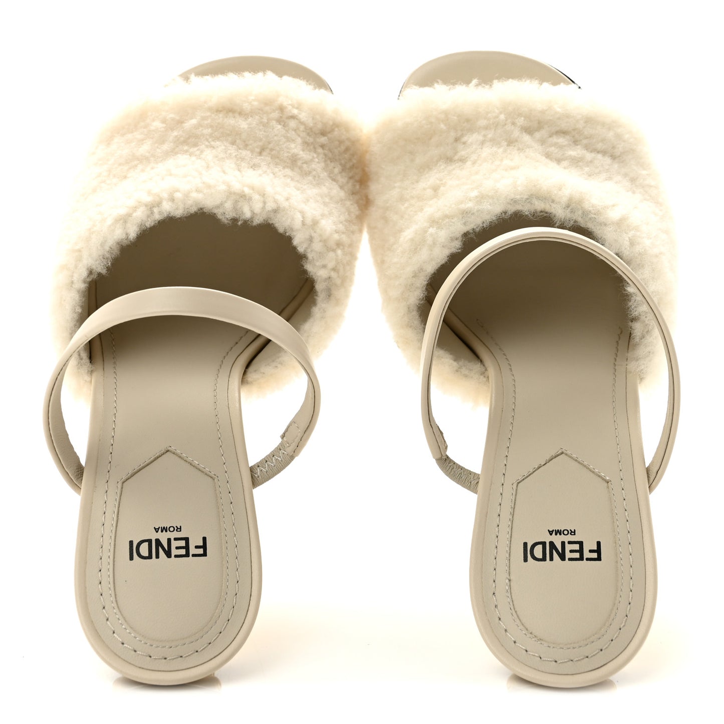 Nappa Shearling First 95mm Slide Sandals 36 Latte