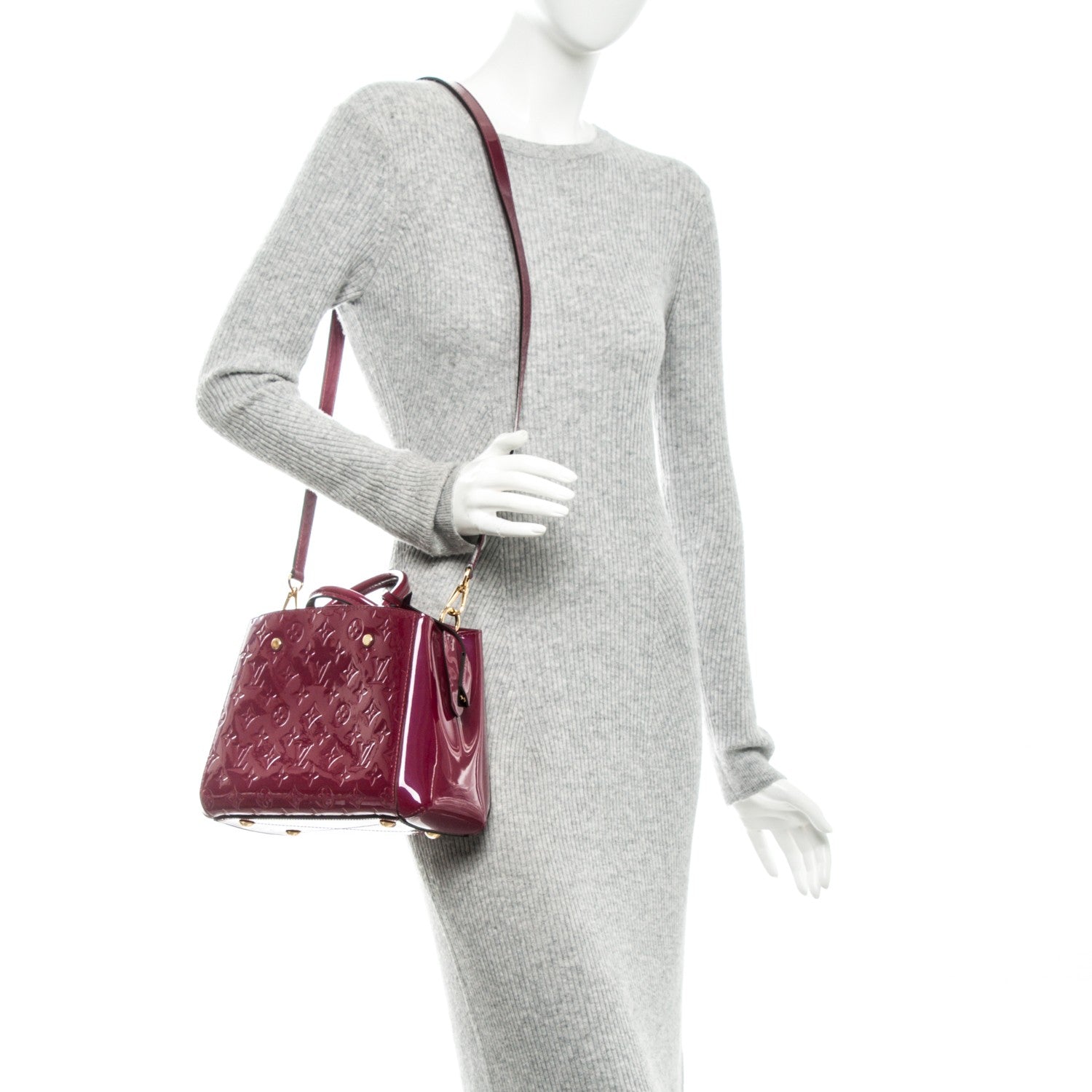 Louis Vuitton Vernis Montaigne BB Magenta 2 of 7
