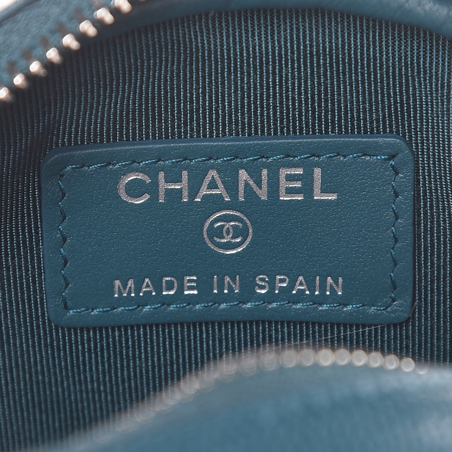 Chanel Caviar Quilted Zip Around Classic Coin Purse Dark Turquoise 6 of 8