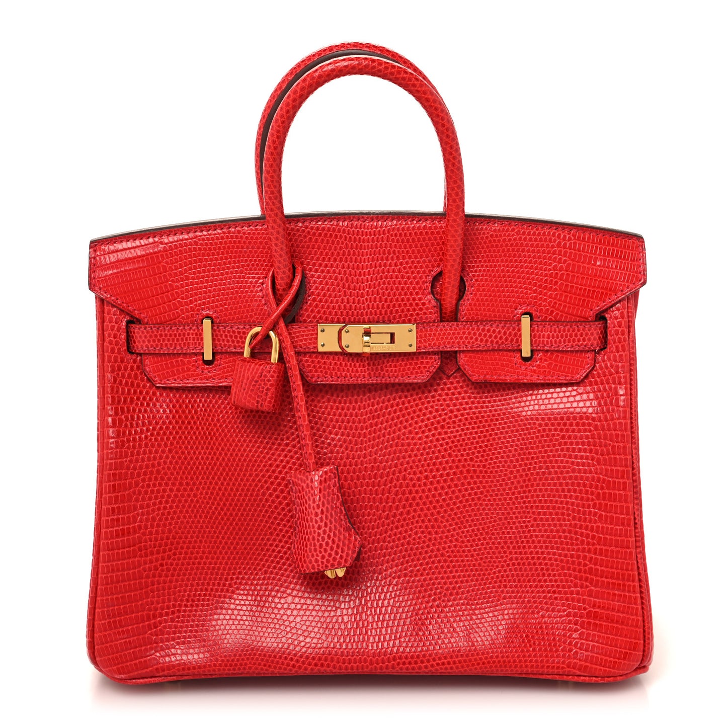 Lizard Birkin 25 Rouge Moyen