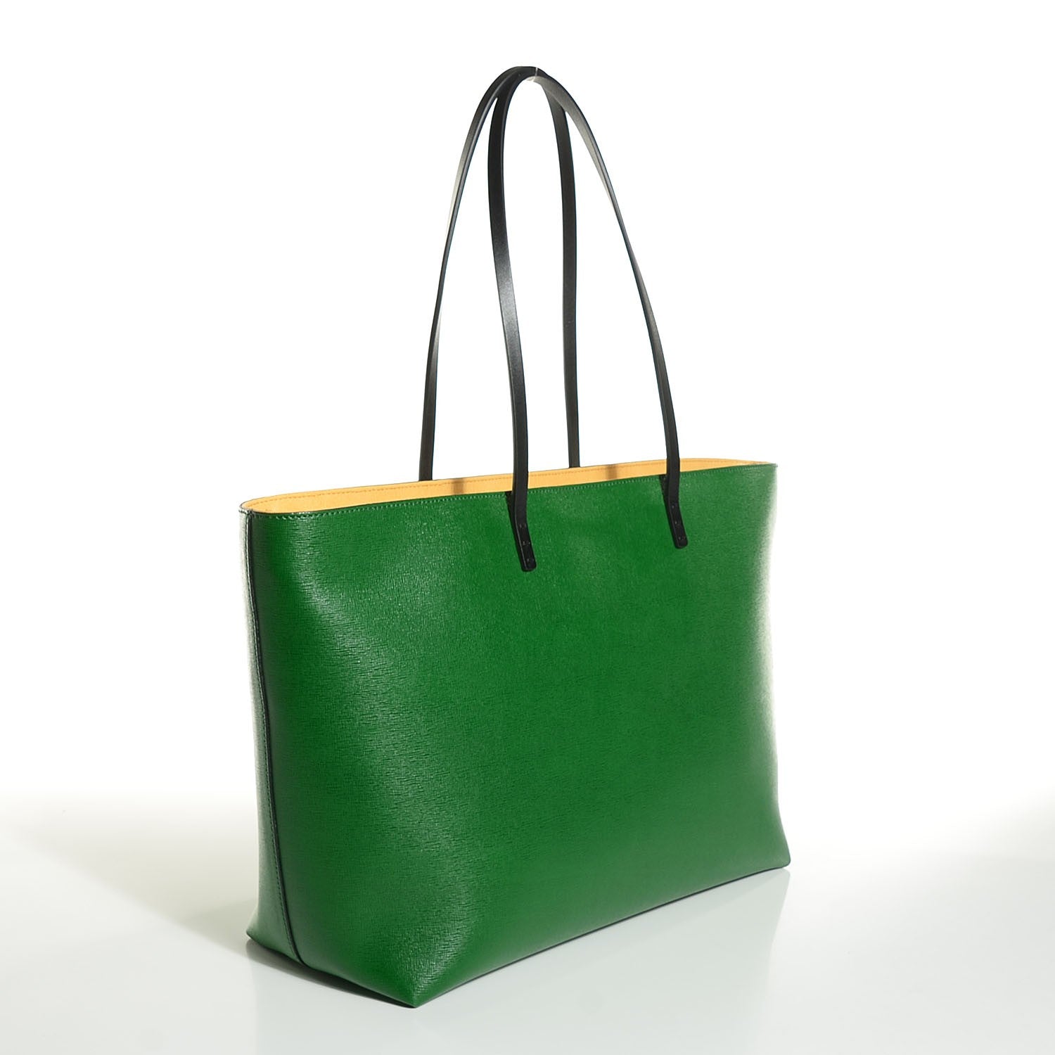Fendi Vitello Elite Cuoio Monster Buggies Medium Roll Tote Emerald Black Multicolor Yellow 3 of 9