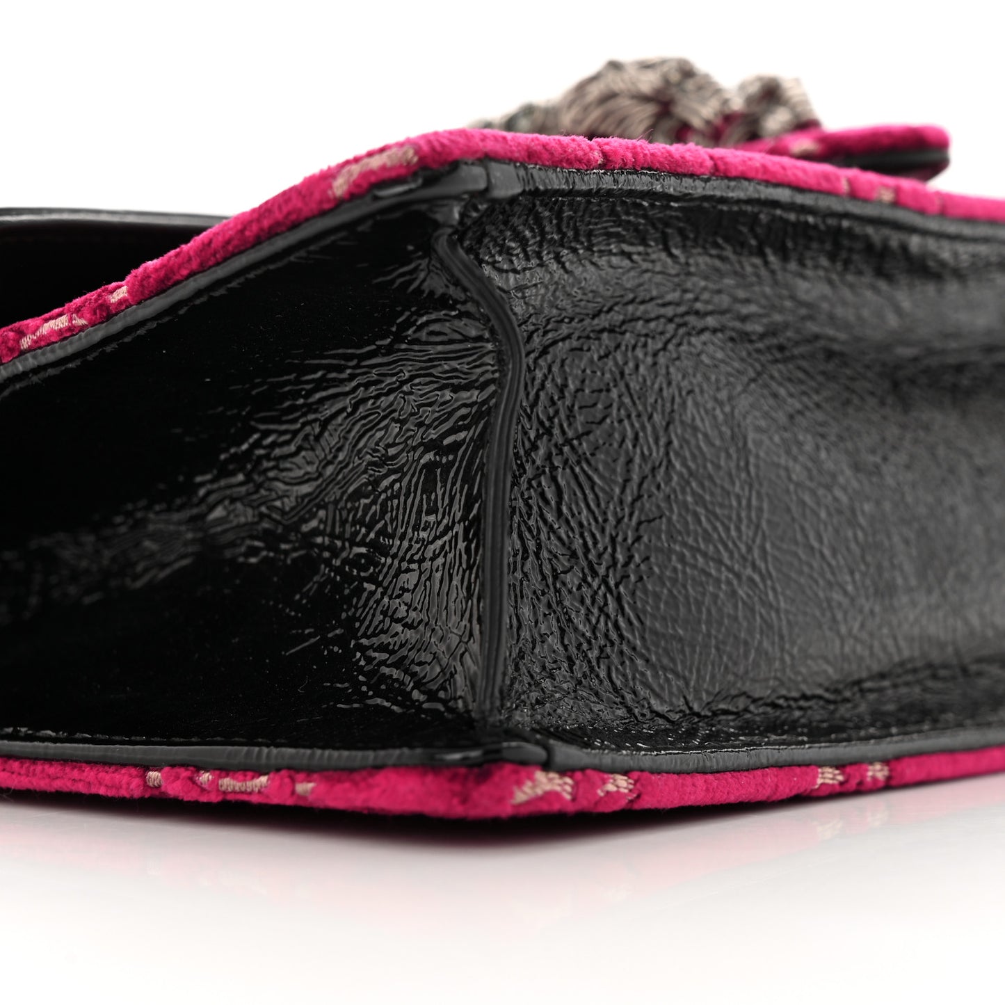Velvet Skipper Crystal GG Monogram Small Dionysus Shoulder Bag Red Cipria Black Black Diamond