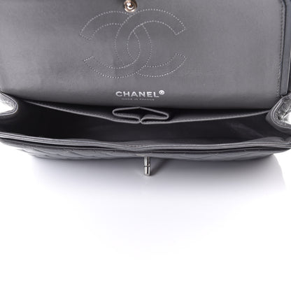 Chanel Lambskin Quilted Medium Double Flap Dark Grey 5 of 10