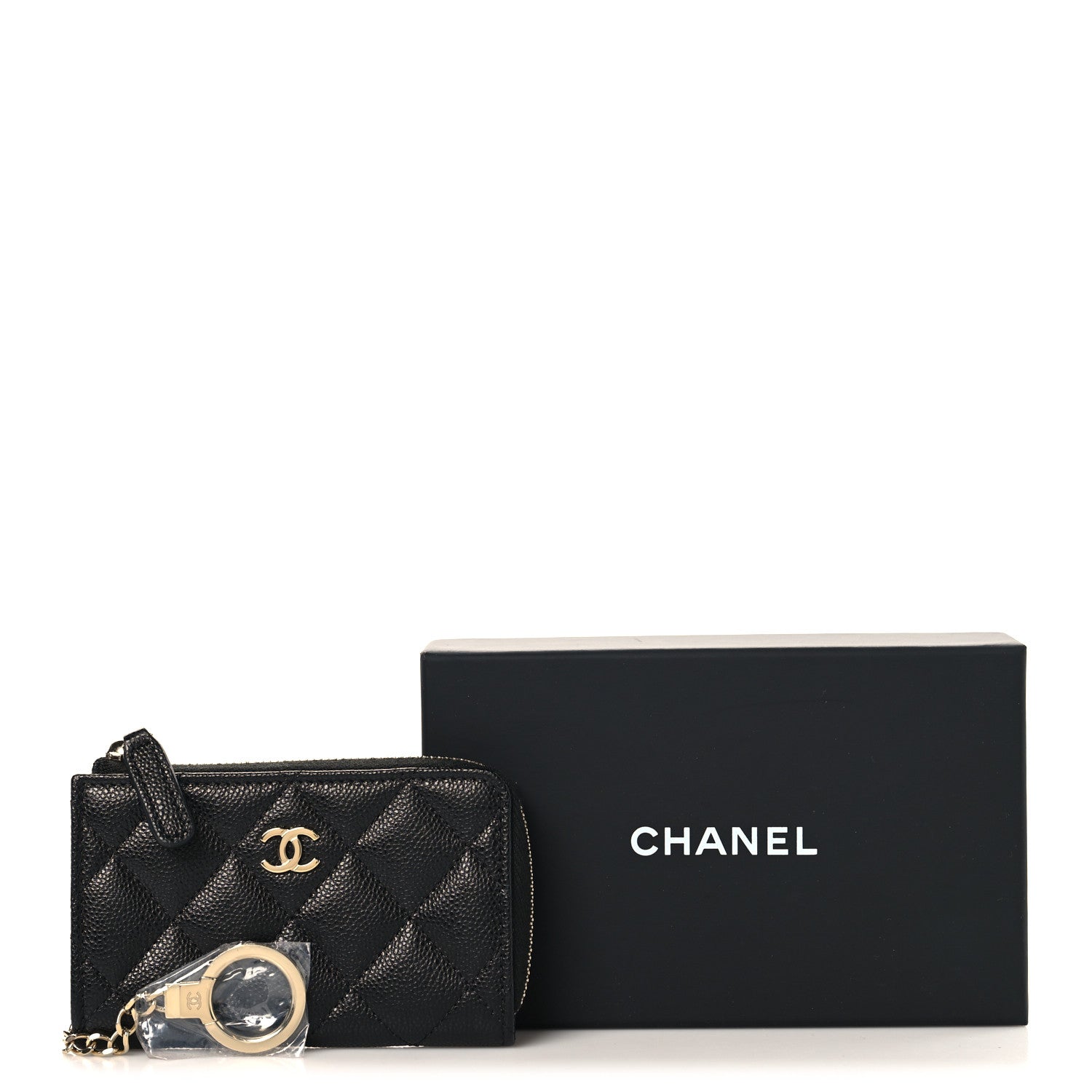 Chanel Caviar Quilted Zipped Key Holder Case Black 8 of 8