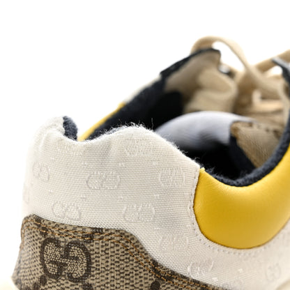 Gucci GG Supreme Monogram Mix Monogram Mens Rhyton Sneakers 5.5 London Blue Beige Sun Yellow 16 of 17