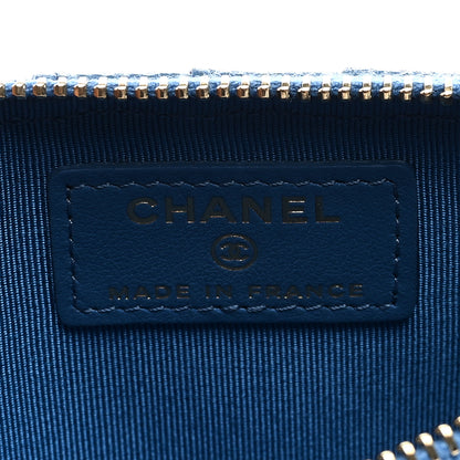 Chanel Caviar Quilted Classic Flat Wallet Pouch Blue 6 of 7