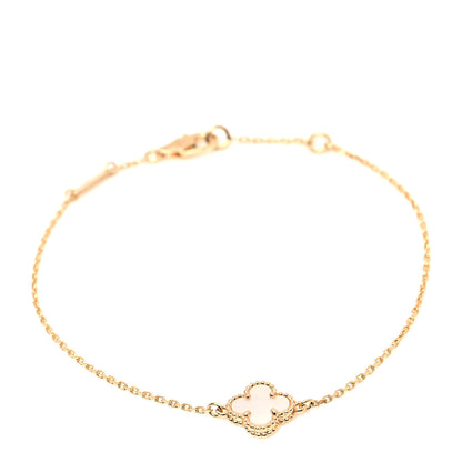 Van Cleef & Arpels 18K Yellow Gold Mother of Pearl Sweet Alhambra Bracelet 1 of 5