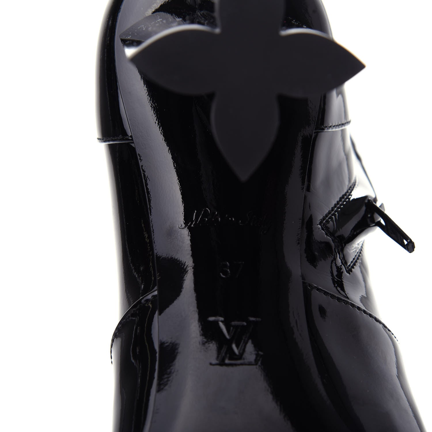 Louis Vuitton Patent Silhouette Ankle Boots 37 Black 9 of 10