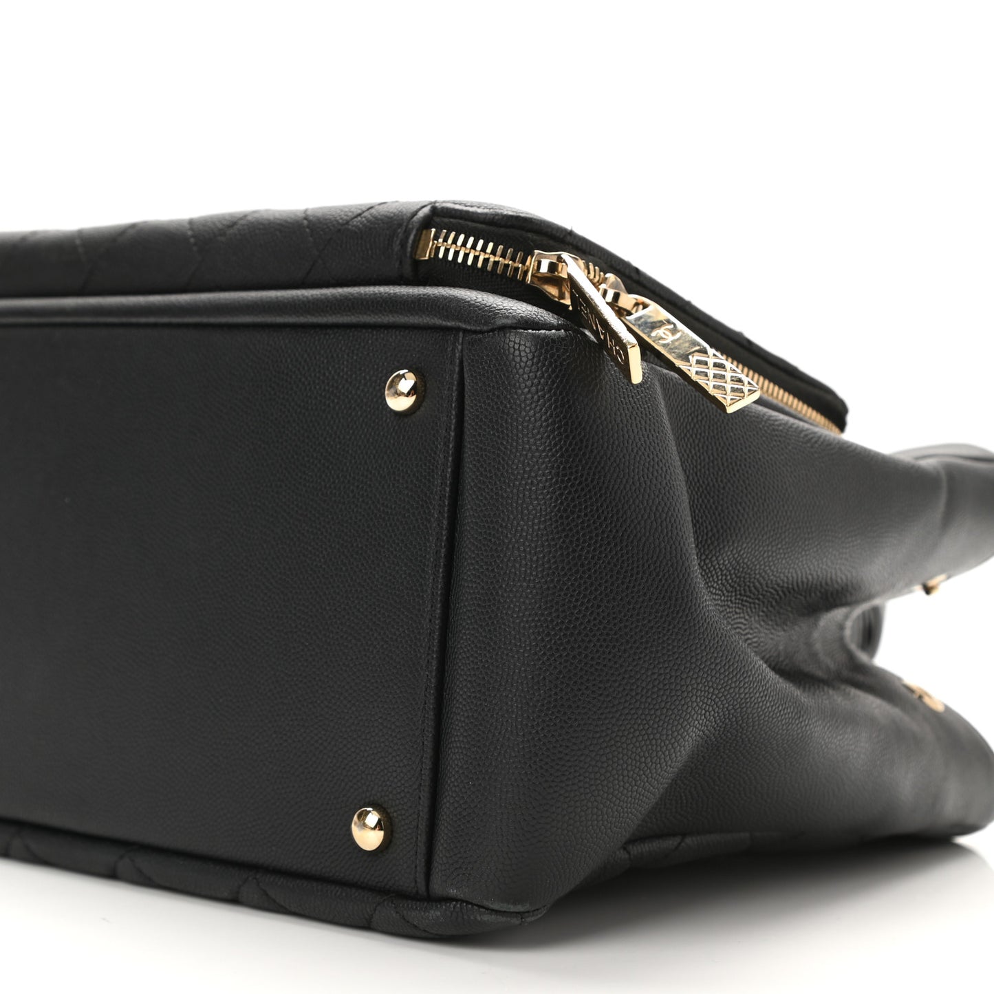 Caviar Quilted Small Business Affinity Shopping Bag Black