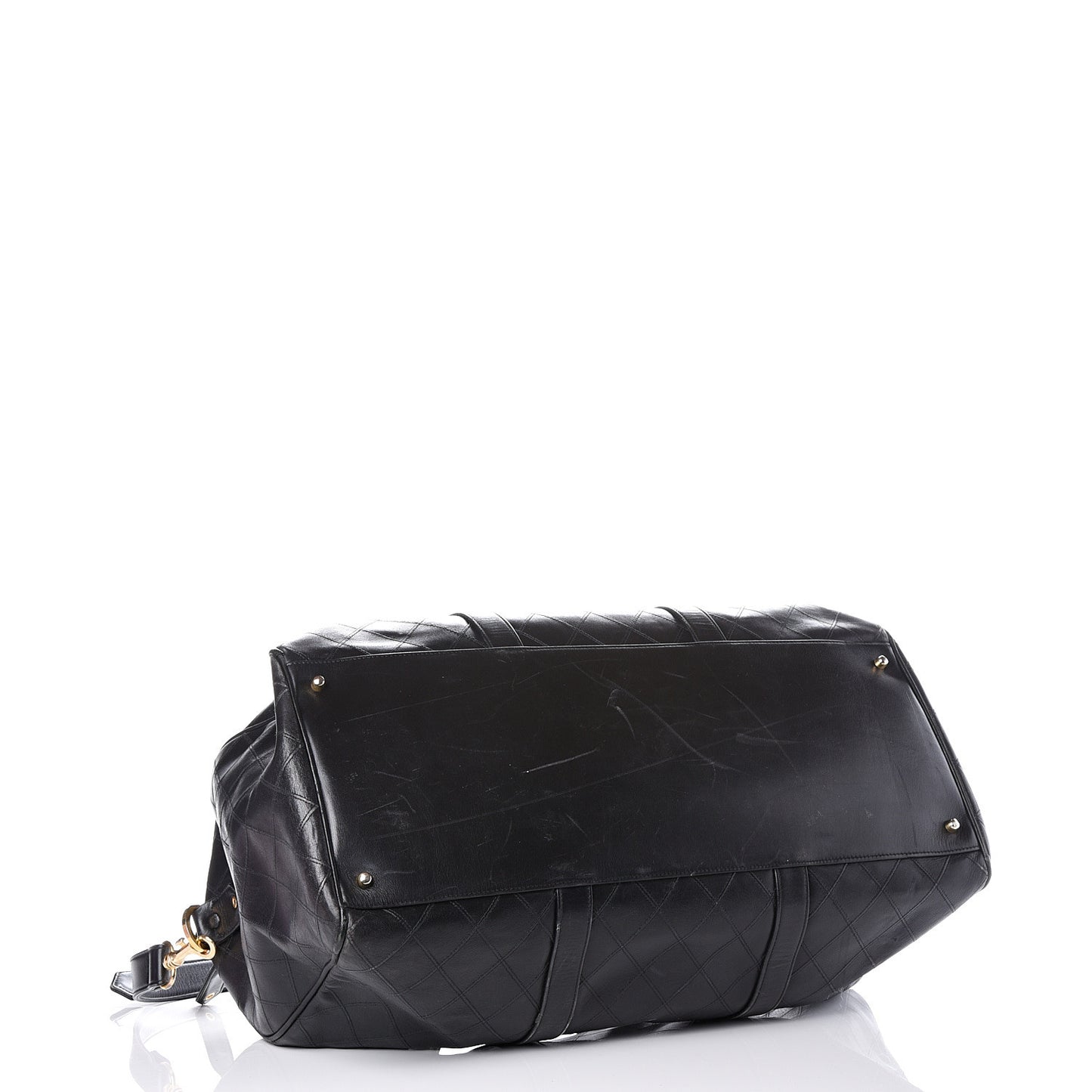 Calfskin Stitched Duffel Bag Black