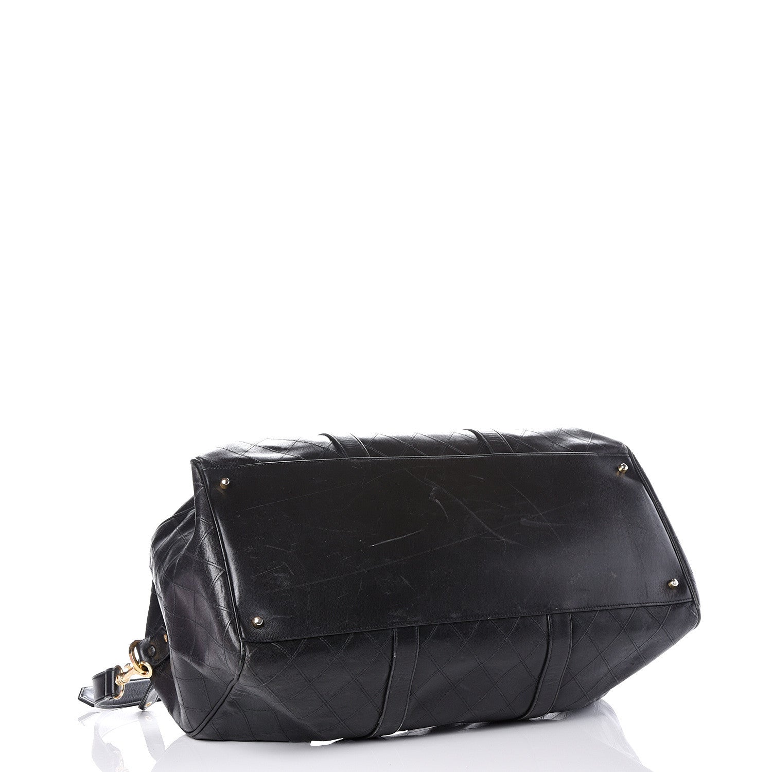 Chanel Calfskin Stitched Duffel Bag Black 3 of 21