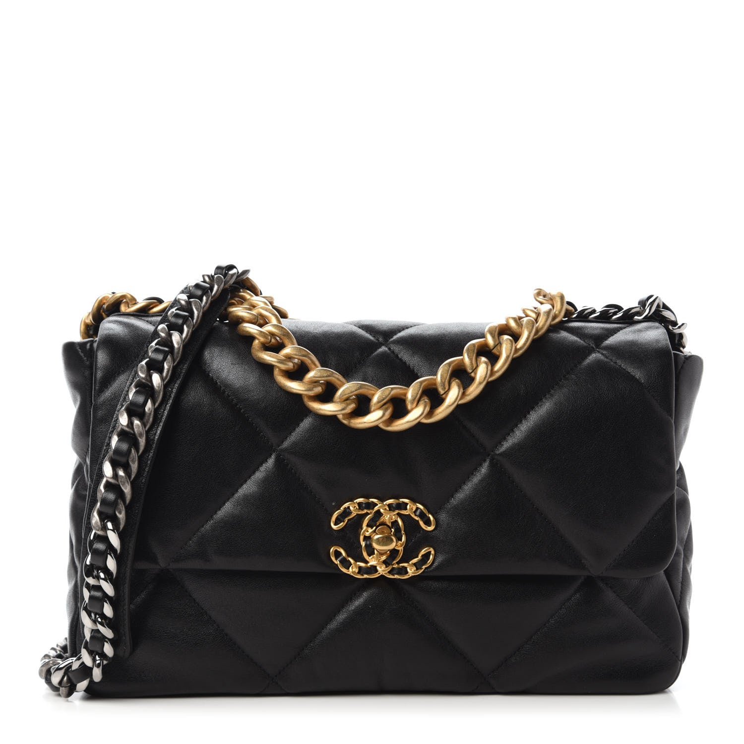 Chanel Lambskin Quilted Large Chanel 19 Flap Black 1 of 11