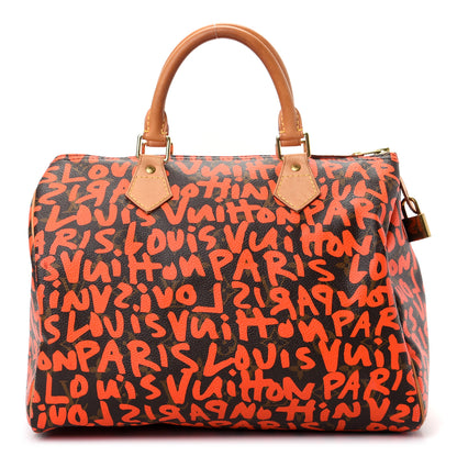 Louis Vuitton Monogram Graffiti Speedy 30 Orange 1 of 14
