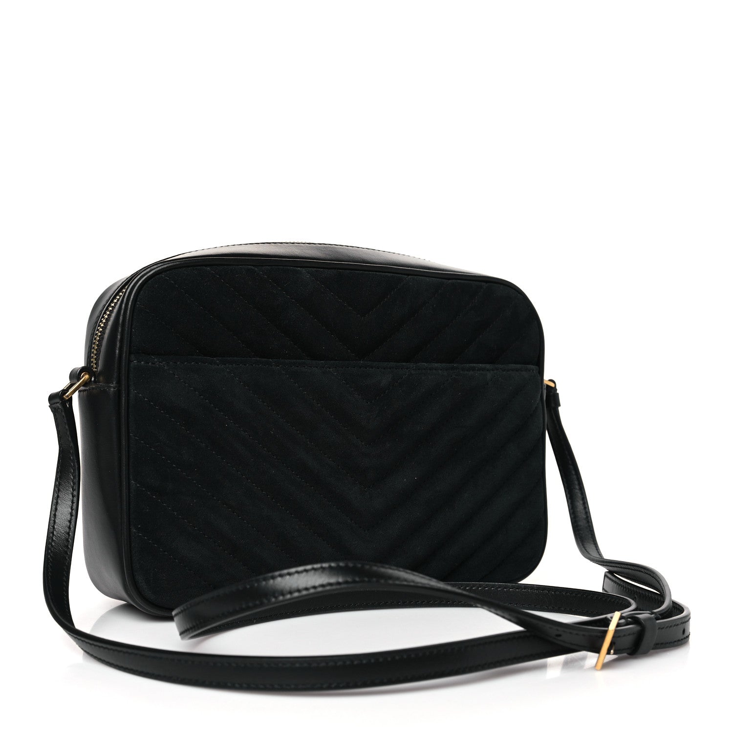 Saint Laurent Suede Calfskin Matelasse Monogram Lou Camera Bag Black 3 of 9