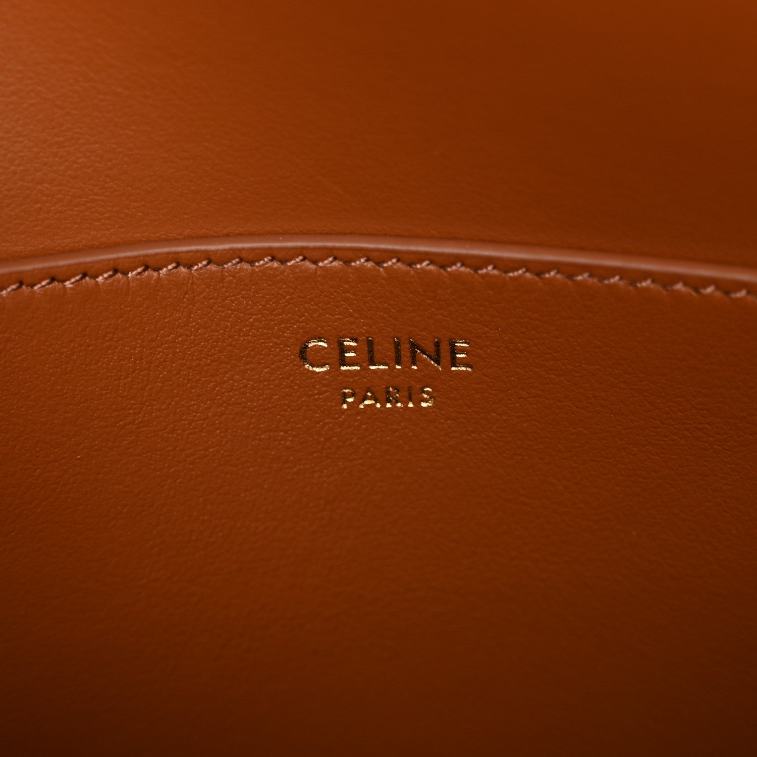 Celine Triomphe Canvas Calfskin Tabou Clutch on Strap Tan 6 of 9