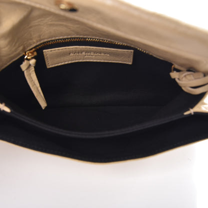 Balenciaga Agneau Classic Gold Hardware Mini Envelope Strap Clutch Beige Sable 5 of 8