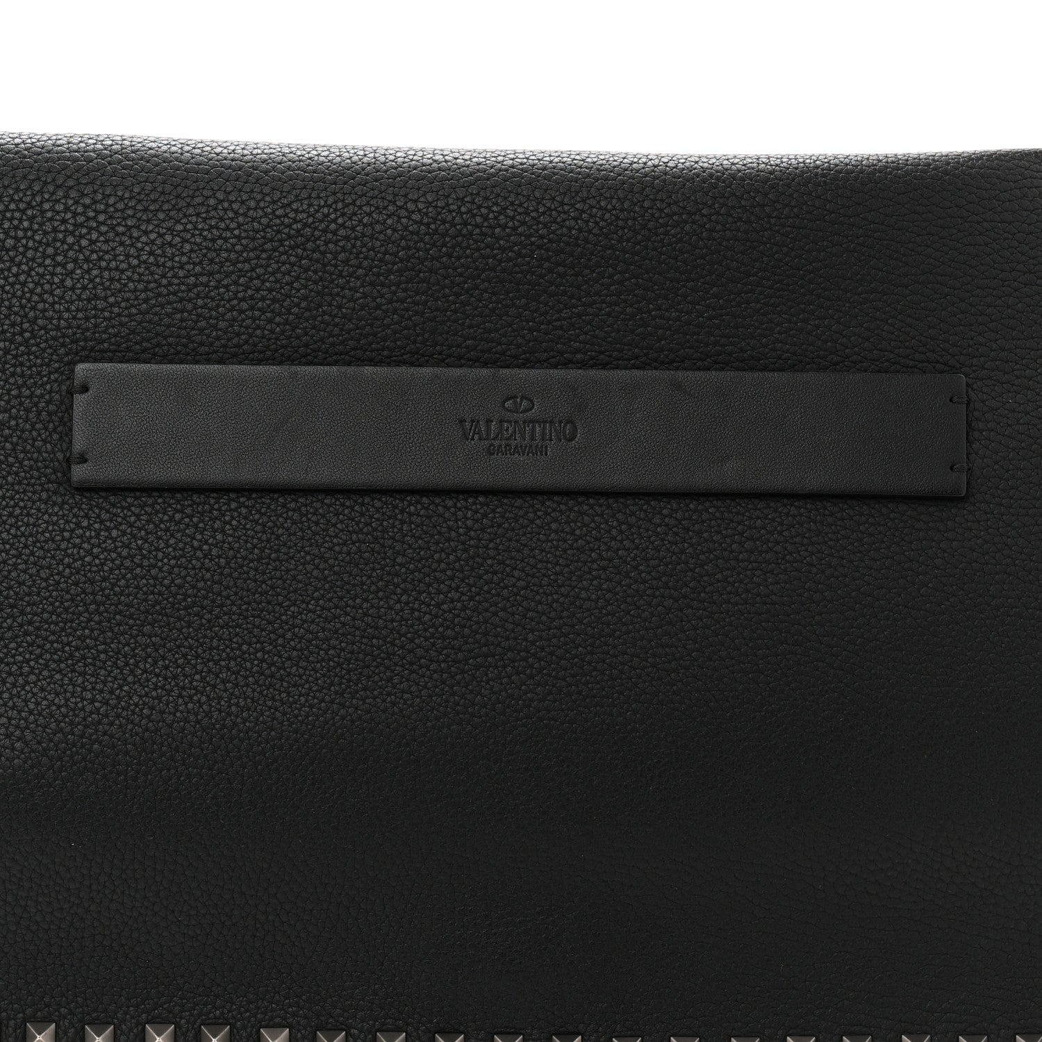 Valentino Garavani Pebbled Calfskin Rockstud Messenger Black 7 of 9