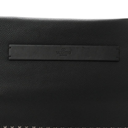 Valentino Garavani Pebbled Calfskin Rockstud Messenger Black 7 of 9