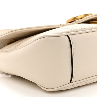 Gucci Calfskin Matelasse Small GG Marmont Shoulder Bag White 9 of 14