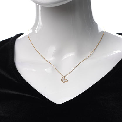 Van Cleef & Arpels 18K Yellow Gold Mother of Pearl Sweet Alhambra Butterfly Pendant Necklace 2 of 6