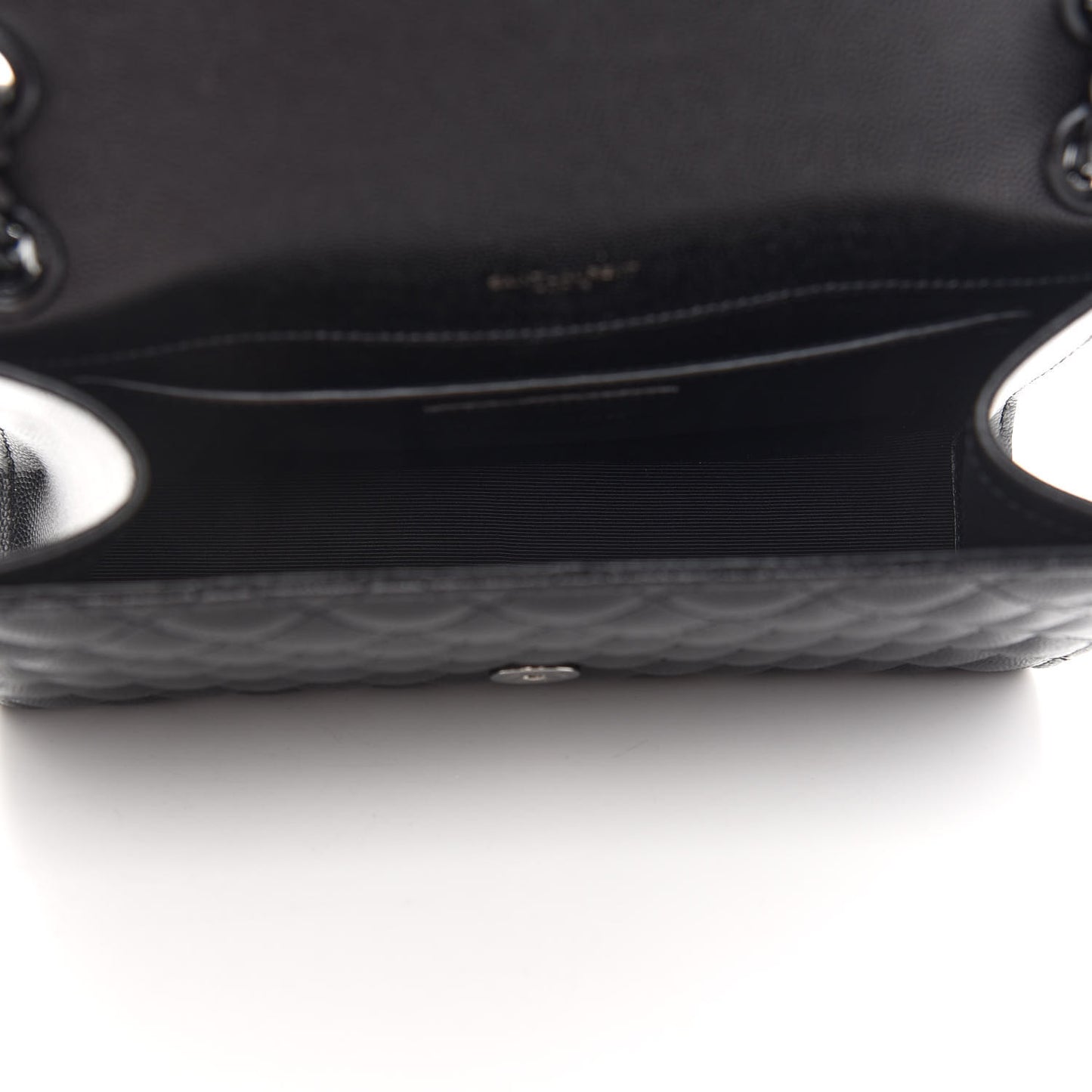 Grain De Poudre Textured Mixed Matelasse Triquilt Medium Monogram Satchel Black