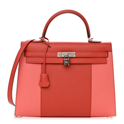 Hermes Epsom Kelly Flag Sellier 35 Corail Flamingo Pink 1 of 13