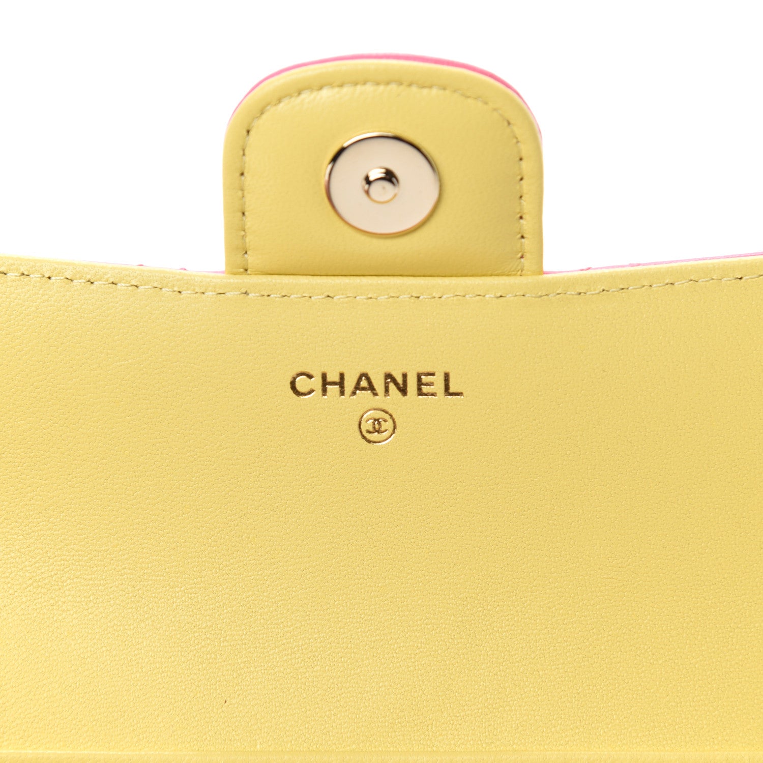 Chanel Lambskin Quilted Glasses Case With Chain Pink Yellow 8 of 12