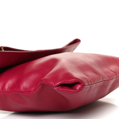 Saint Laurent Smooth Calfskin Letters Fold-Over Clutch Fuchsia 10 of 13